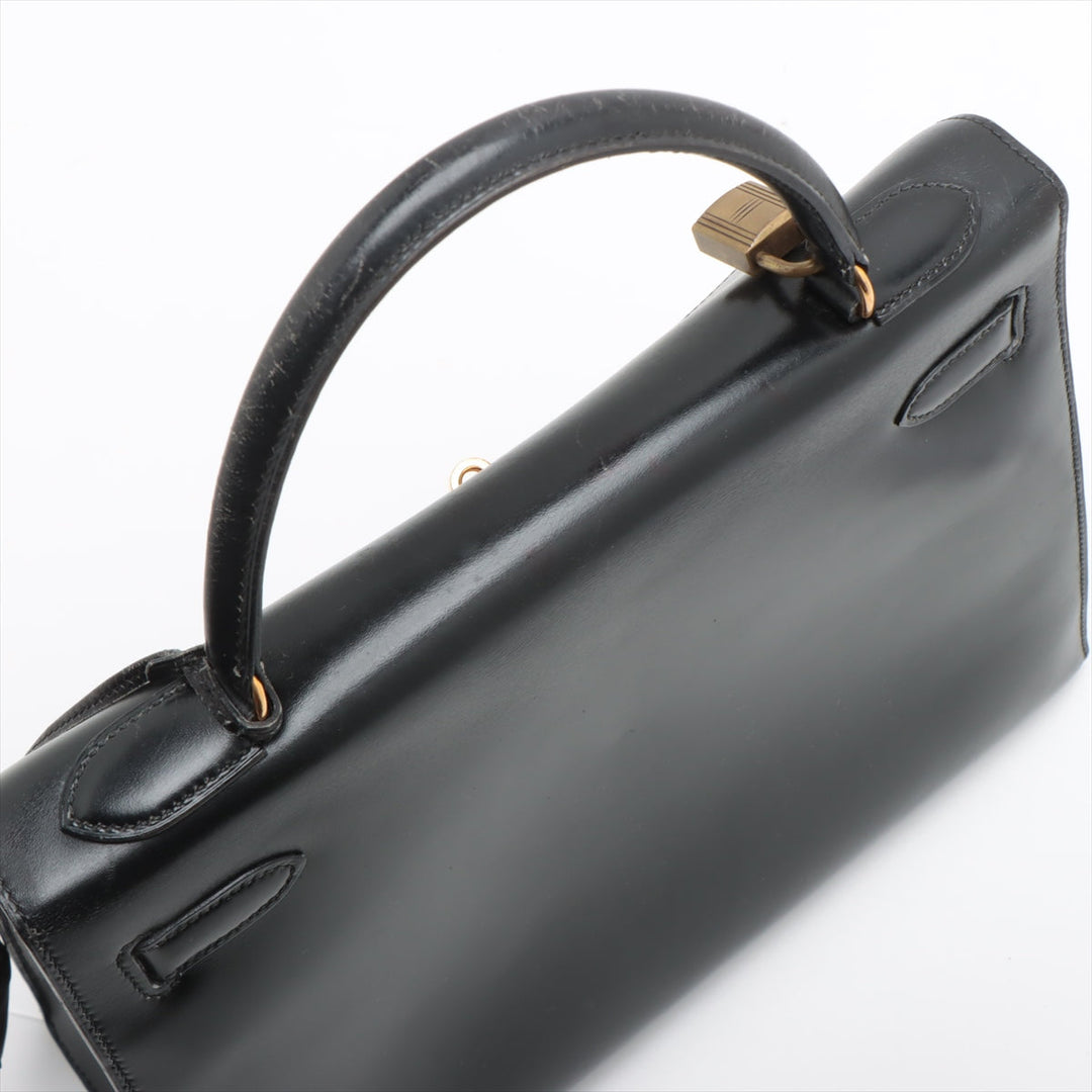 Hermes Kelly 32 Box Calf Black