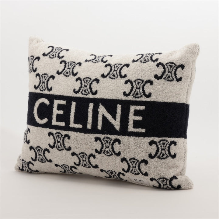 Celine Triomphe Decorative Pillow Ivory x Black