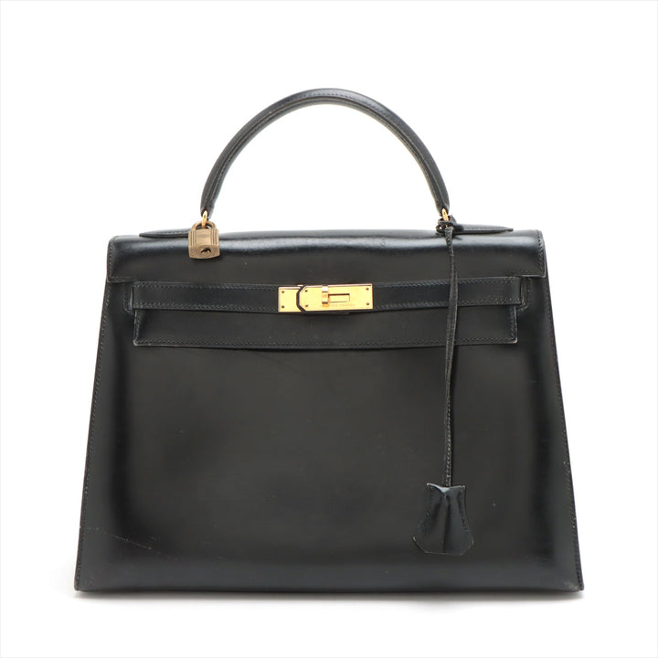 Hermes Kelly 32 Box Calf Black