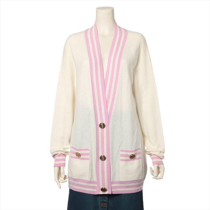 Balmain Cashmere x Wool Cardigan Cream x Pink