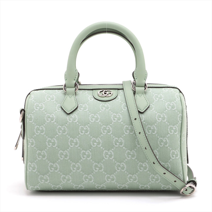 Gucci Ophidia Canvas Leather Two-Way Handbag Mint Green