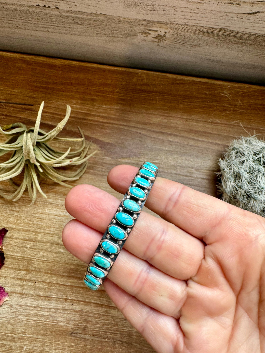 Sterling silver bangle Bracelet with kingman turquoise