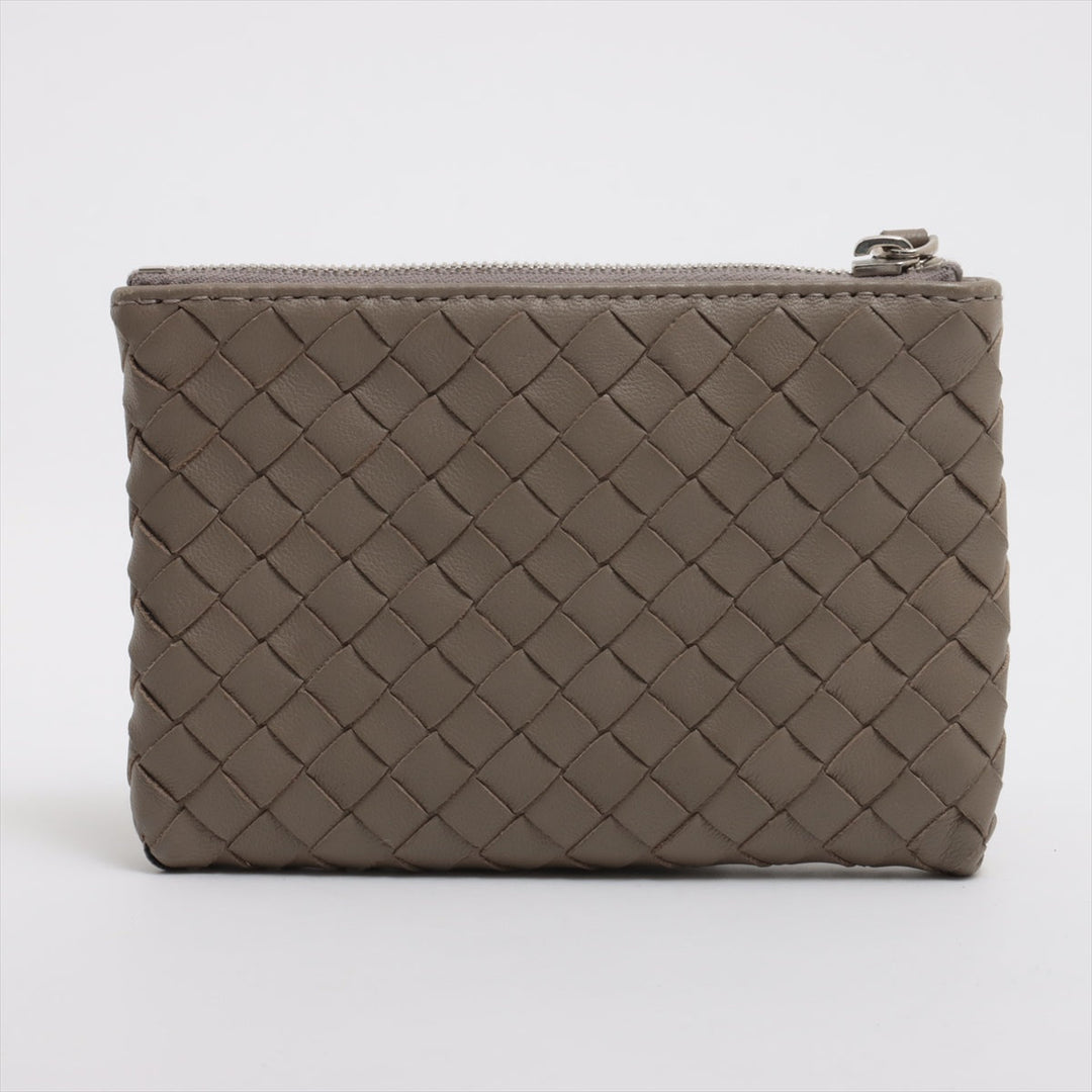 Bottega Veneta Intrecciato Leather Coin Case Taupe