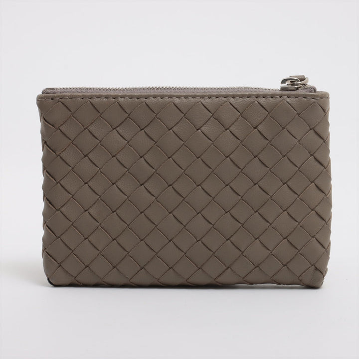 Bottega Veneta Intrecciato Leather Coin Case Taupe