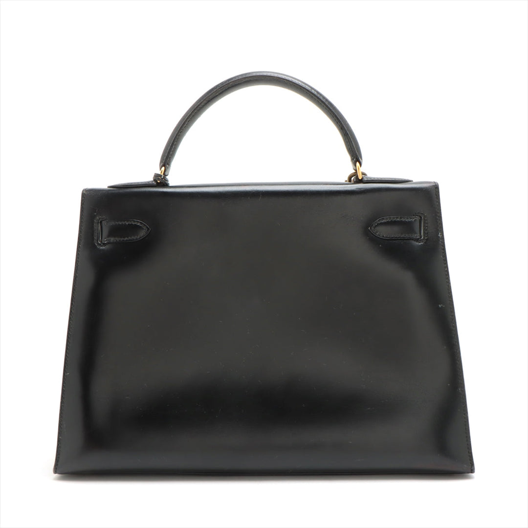 Hermes Kelly 32 Box Calf Black