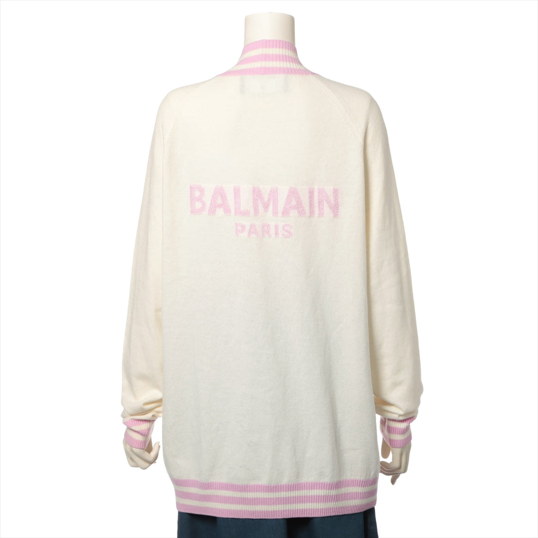 Balmain Cashmere x Wool Cardigan Cream x Pink