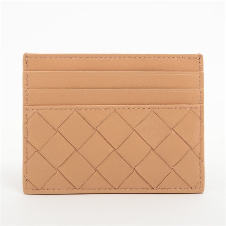 Bottega Veneta Intrecciato Leather Card Case Beige