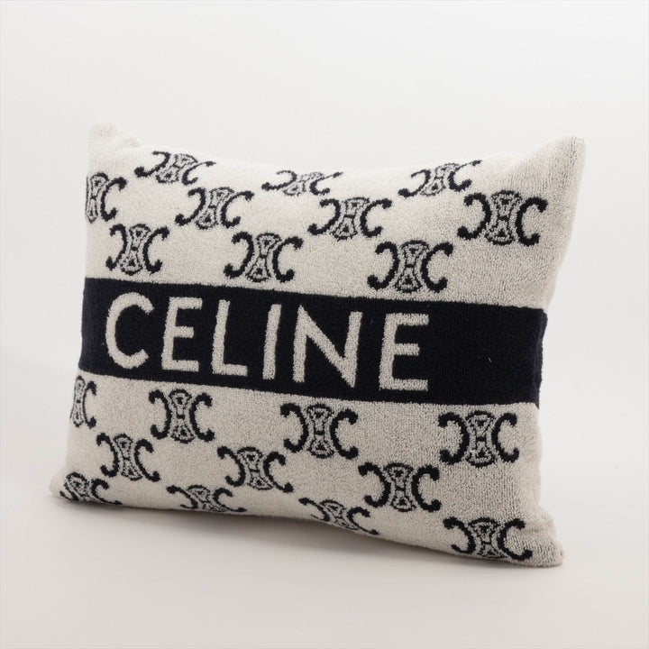 Celine Triomphe Decorative Pillow Ivory x Black