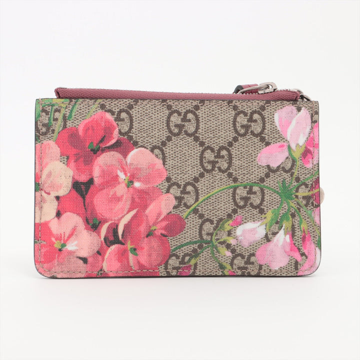 Gucci GG Canvas Floral Blooms Coin Case Beige×Pink