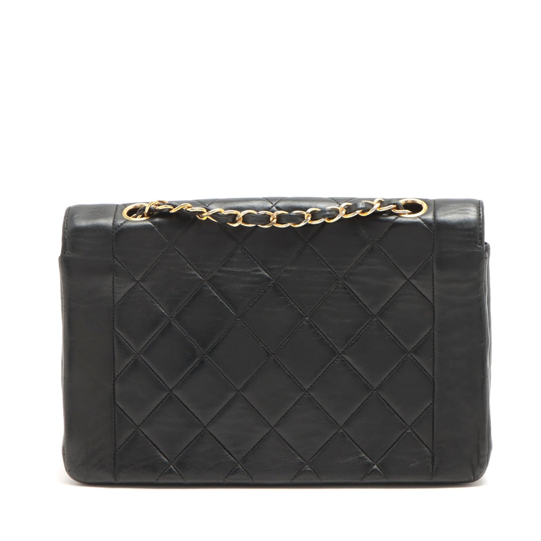 Chanel Diana Matelassé Lambskin Single Flap Single Chain Bag