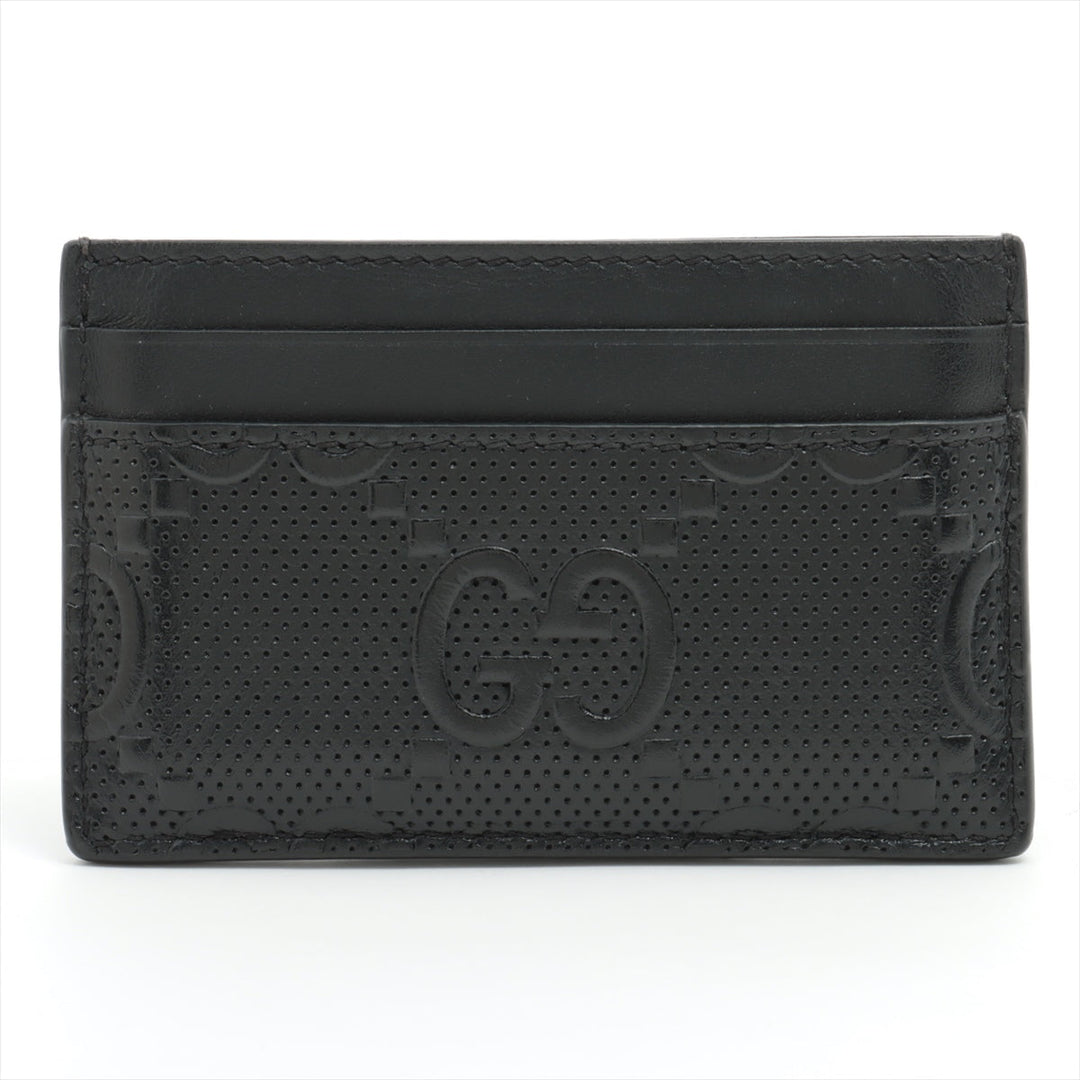 Gucci GG Embossed Leather Card Case Black