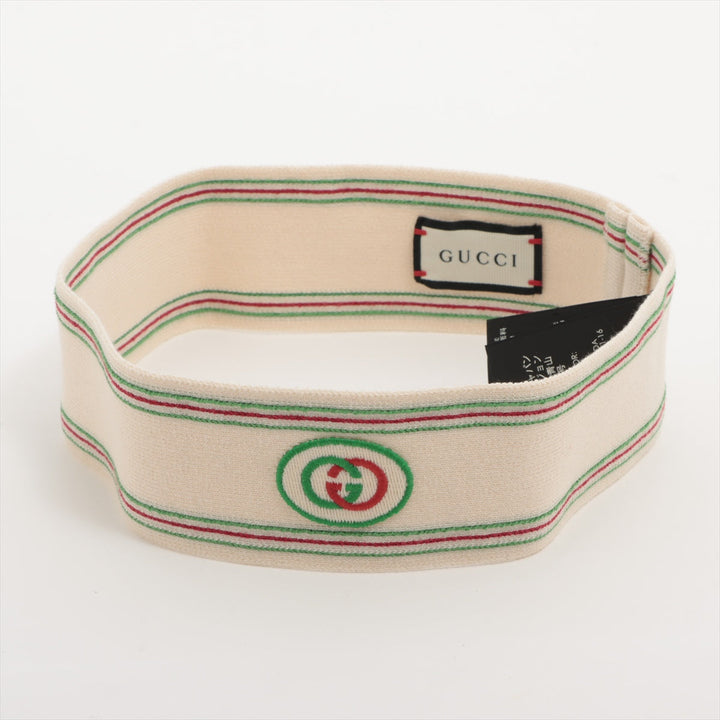 Gucci Interlocking G Headband and Wrist Cuffs White