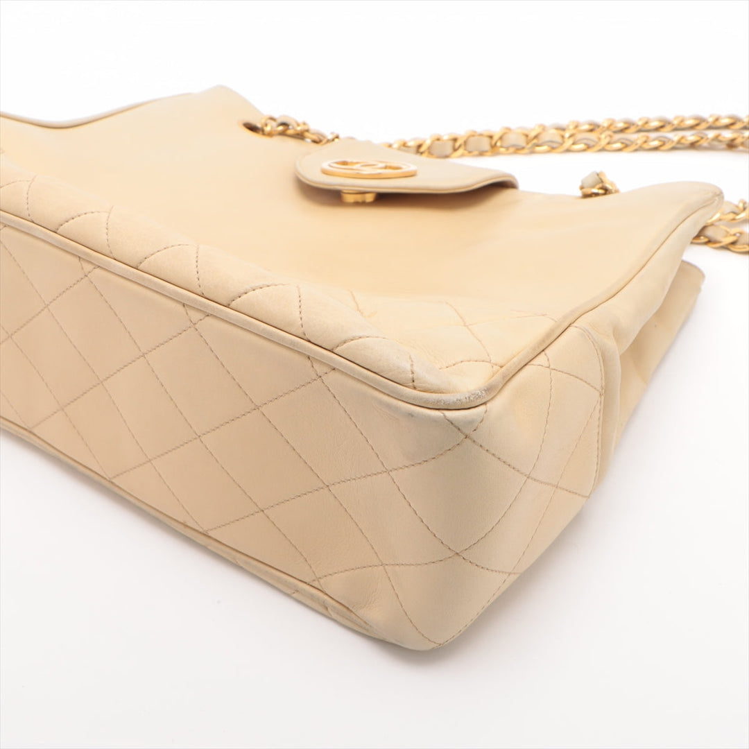 Chanel Matelasse Lambskin Chain Tote Bag Yellow Gold