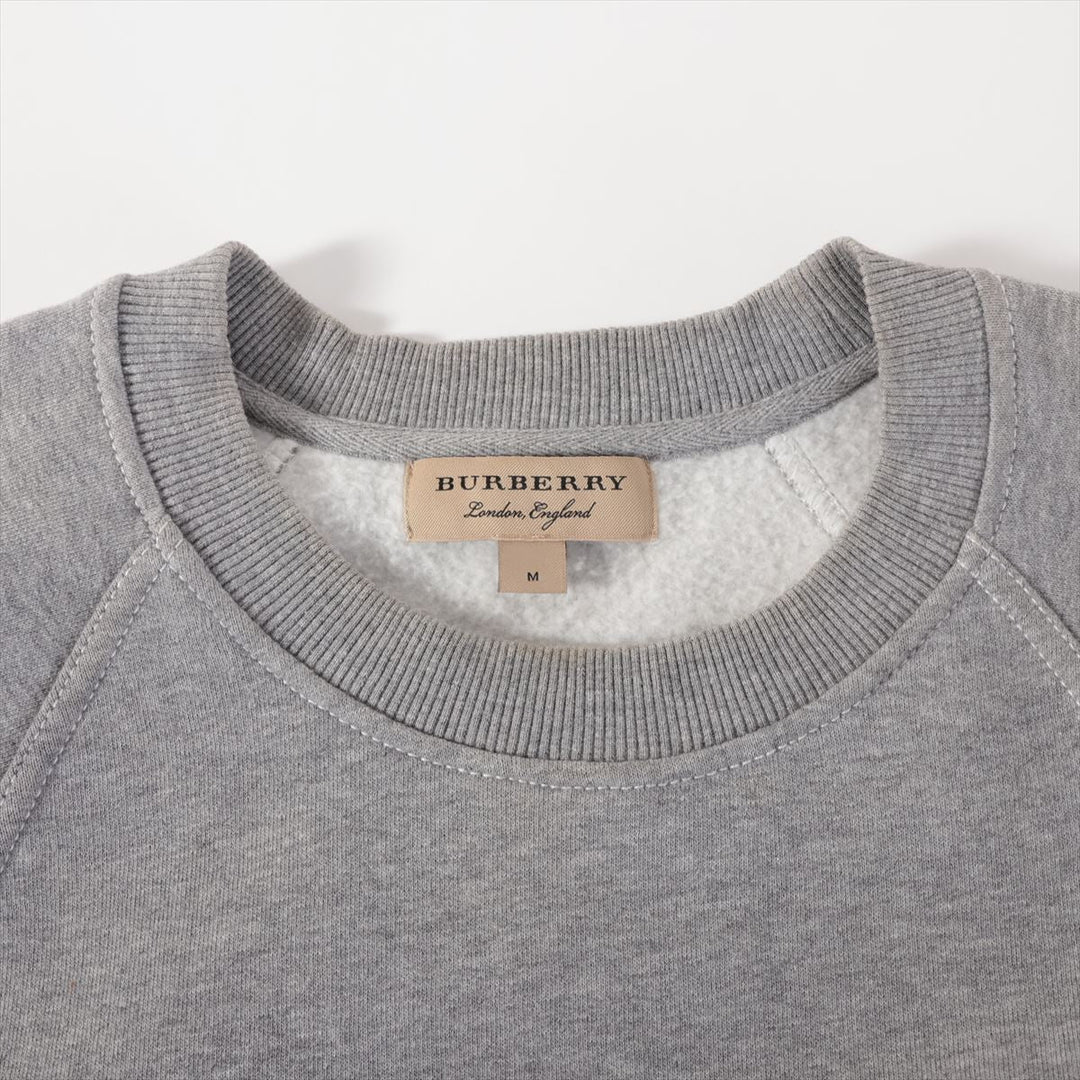 Burberry Embroidered Logo Cotton Sweatshirt Gray