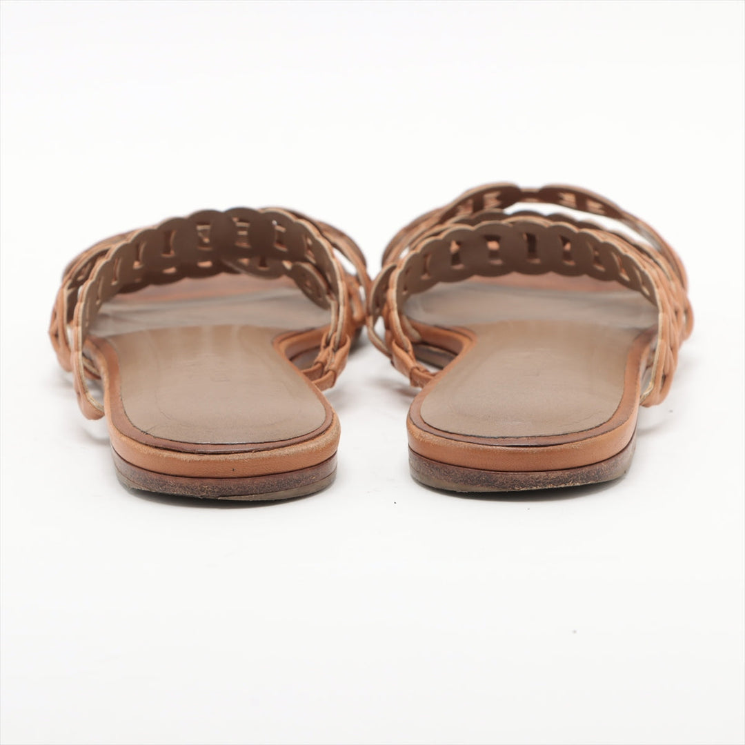 Hermès Chaîne d'Ancre Leather Sandal Brown