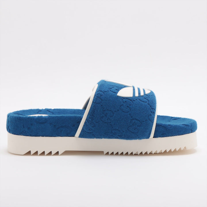 Gucci x Adidas GG Pattern Platform Slide Blue