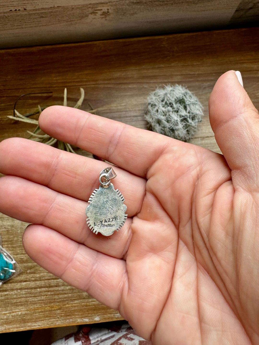 Teardrop Pendant - sterling silver with white buffalo