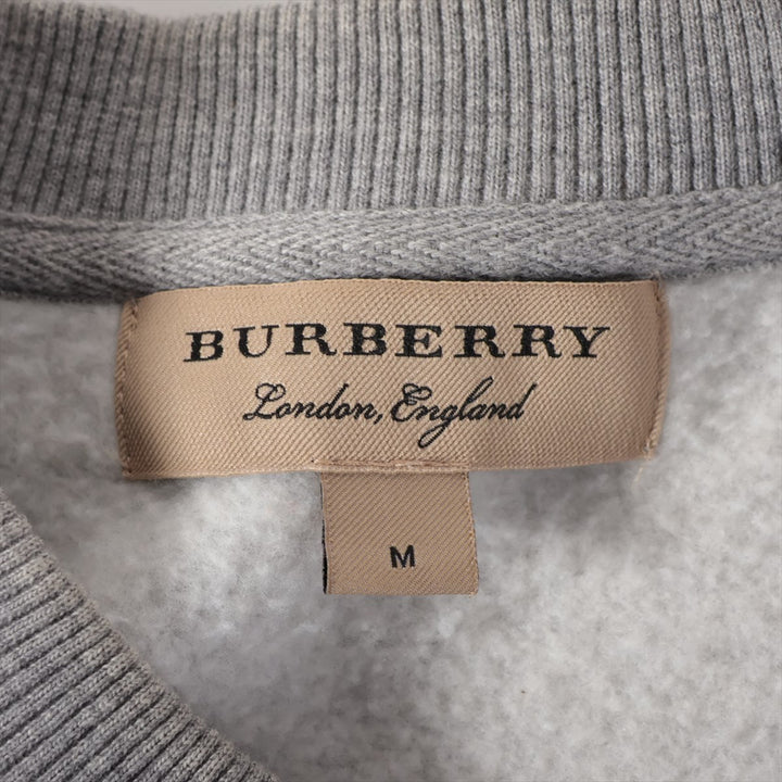 Burberry Embroidered Logo Cotton Sweatshirt Gray