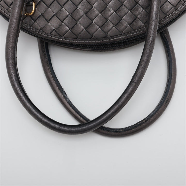 Bottega Veneta Intrecciato Leather Handbag Gray