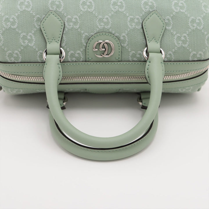 Gucci Ophidia Canvas Leather Two-Way Handbag Mint Green