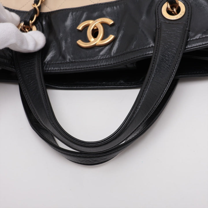 Chanel In The Mix Lambskin Chain Tote Bag Beige x Black