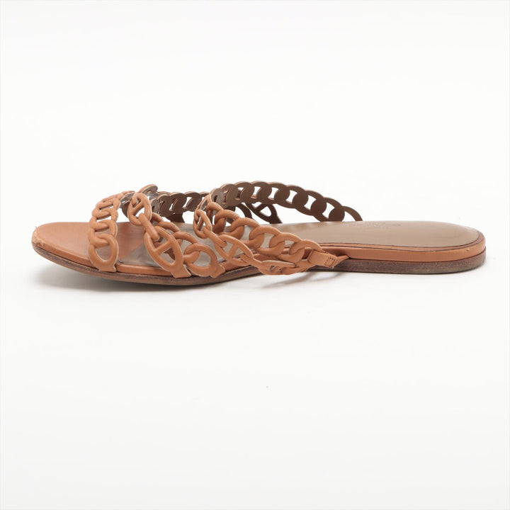 Hermès Chaîne d'Ancre Leather Sandal Brown