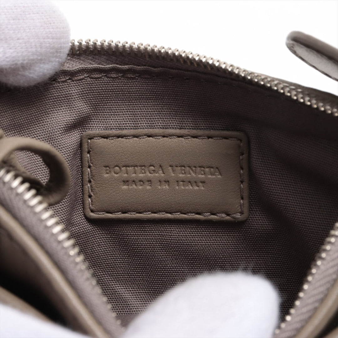 Bottega Veneta Intrecciato Leather Coin Case Taupe