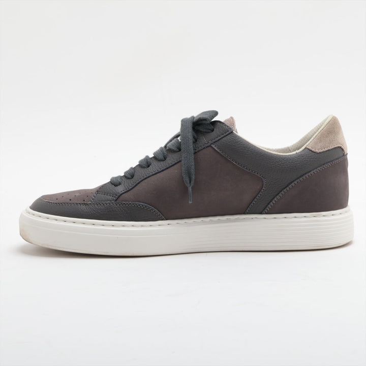 Brunello Cucinelli Leather Suede Sneaker Brown x Gray