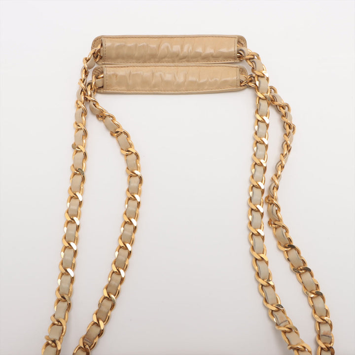 Chanel Matelasse Lambskin Chain Tote Bag Yellow Gold