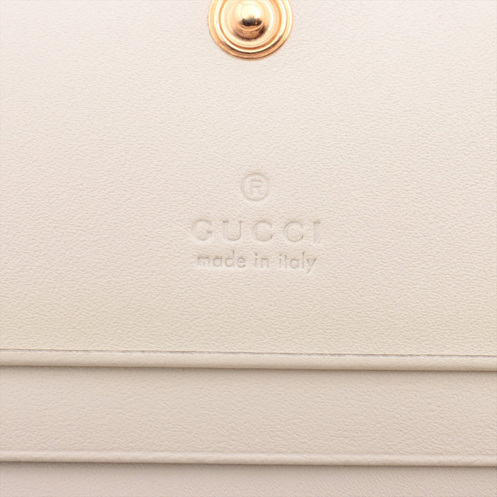 Gucci GG Supreme Apple Heart Compact Wallet Beige x White