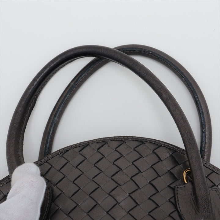 Bottega Veneta Intrecciato Leather Handbag Gray