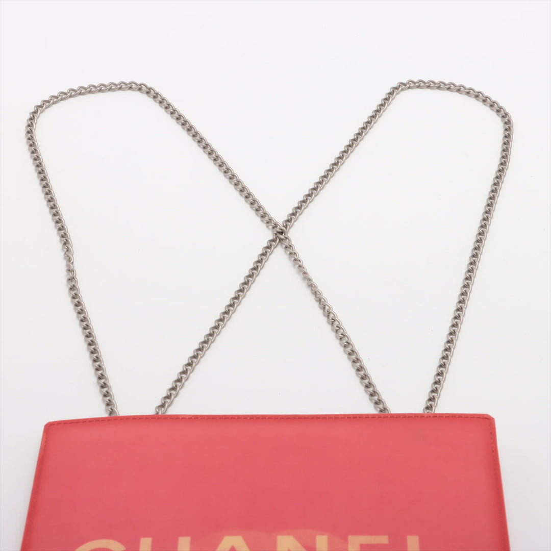 Chanel Hologram CC Logo Chain Tote Bag Red