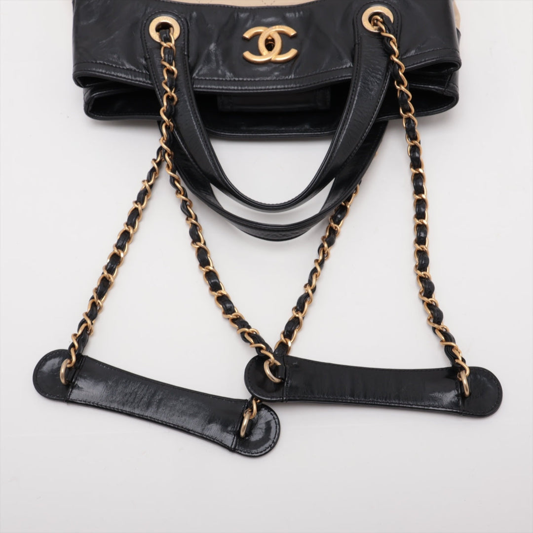 Chanel In The Mix Lambskin Chain Tote Bag Beige x Black