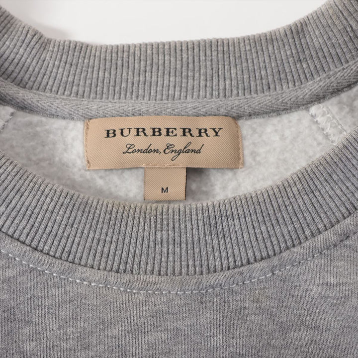 Burberry Embroidered Logo Cotton Sweatshirt Gray