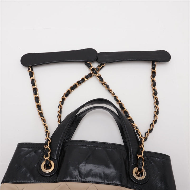 Chanel In The Mix Lambskin Chain Tote Bag Beige x Black