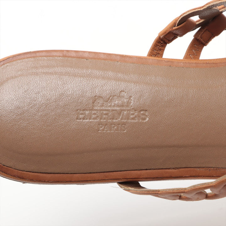 Hermès Chaîne d'Ancre Leather Sandal Brown