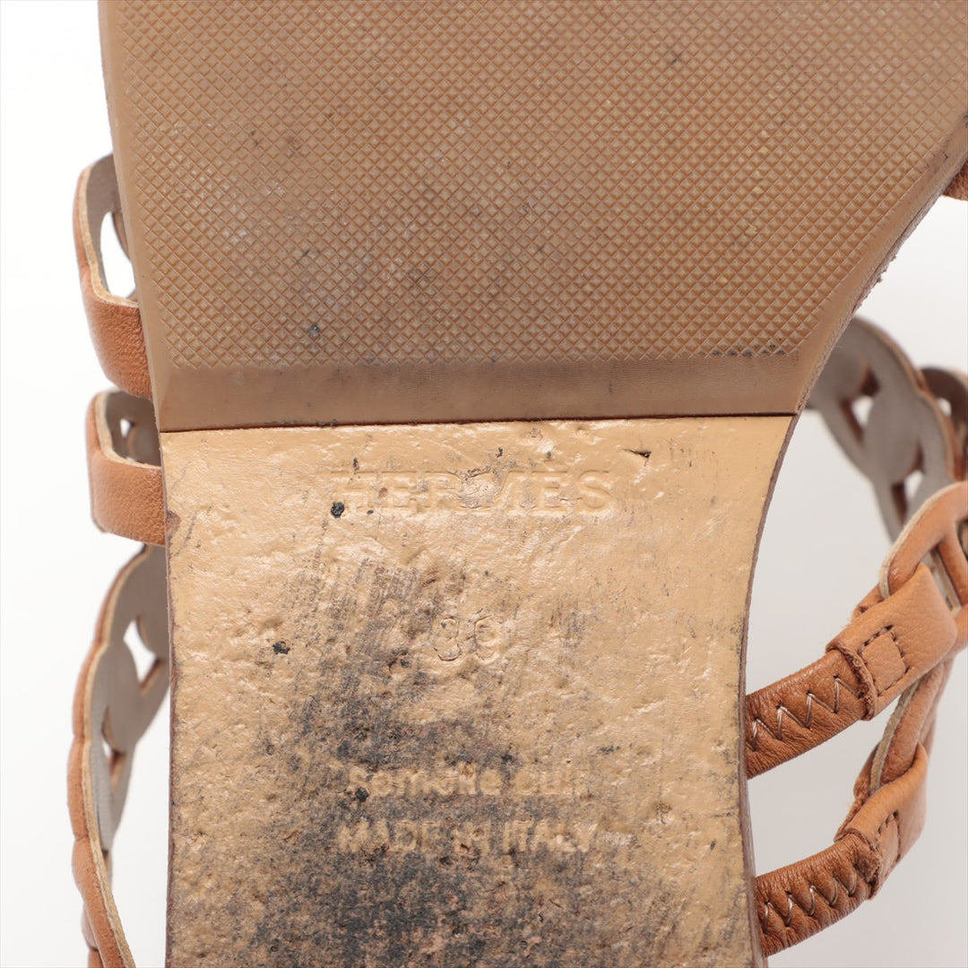 Hermès Chaîne d'Ancre Leather Sandal Brown