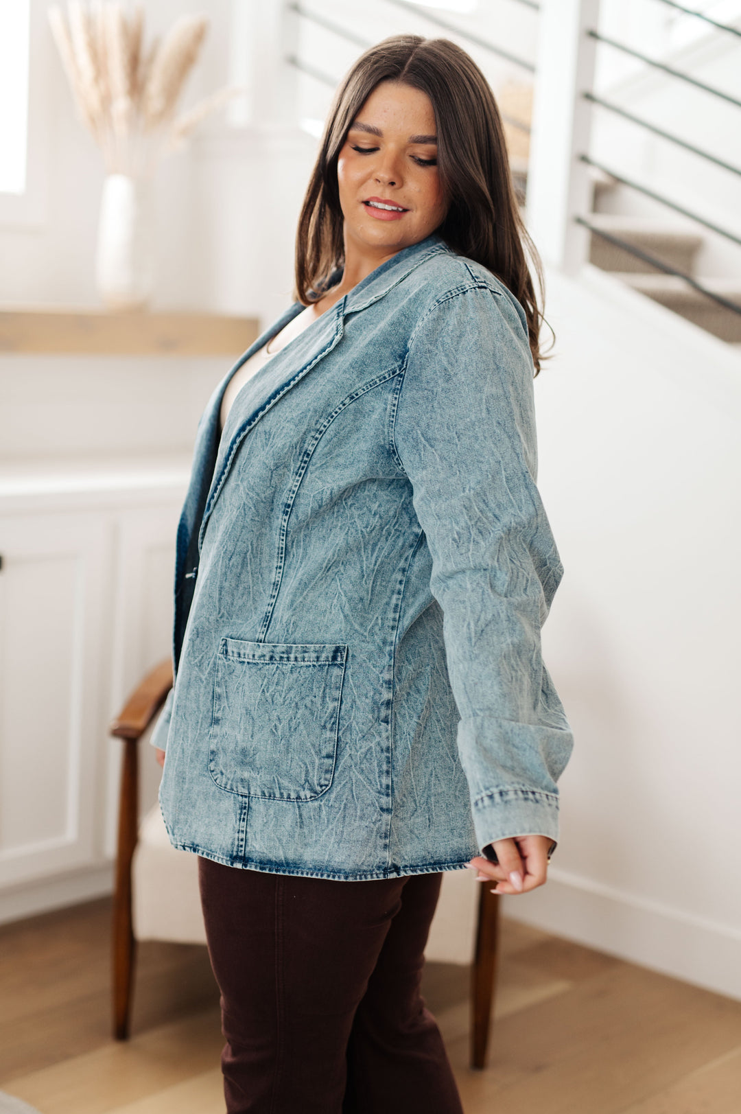 Business Brunch Denim Blazer