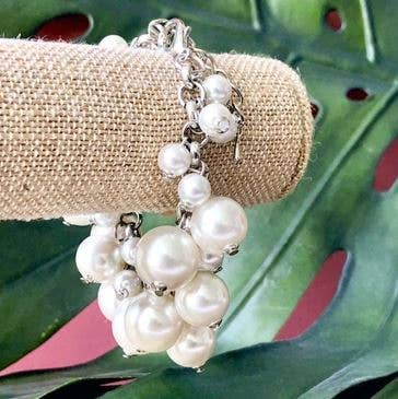 Pearl Bauble Bracelets- Silver - Jefferson Co. Boutique