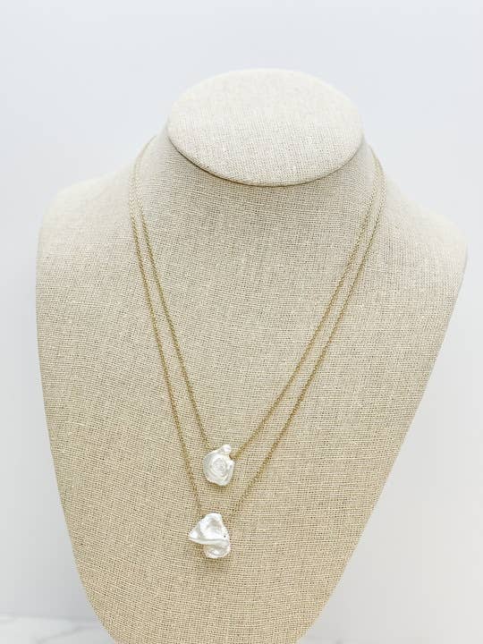 Layered Freshwater Pearl Pendant Necklace - Jefferson Co. Boutique