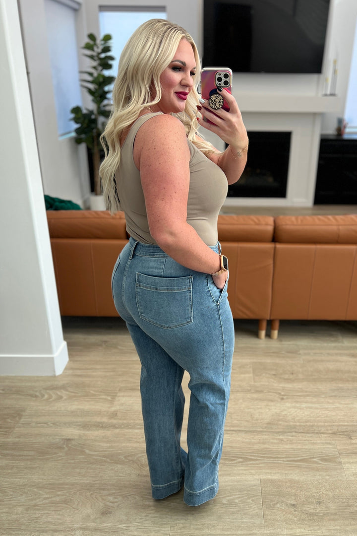 Mindy Mid Rise Wide Leg Jeans